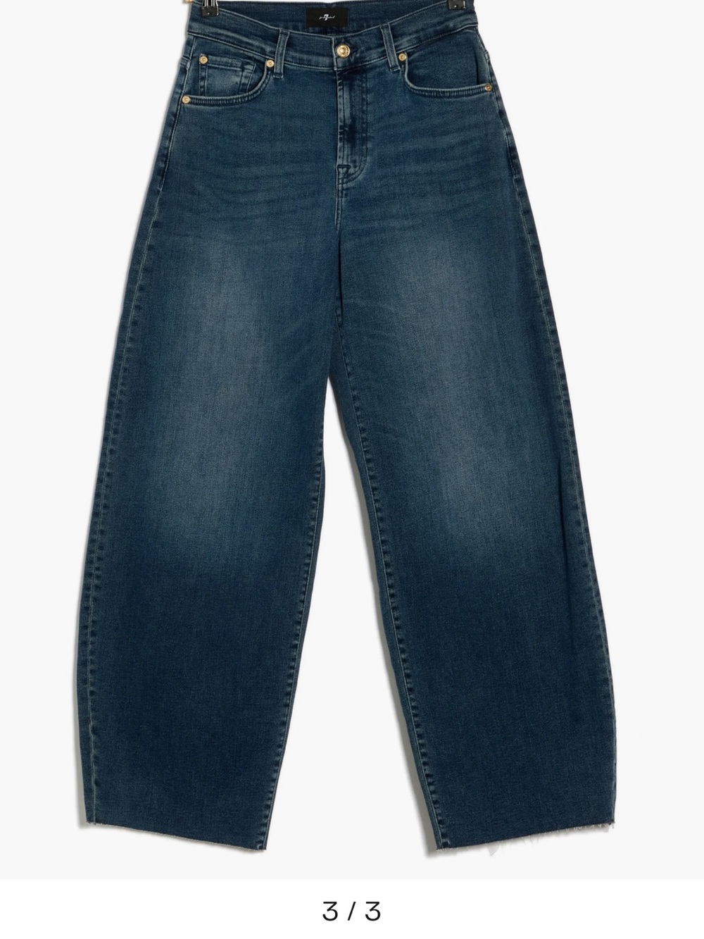 7 For All Mankind - Bonnie Curvilinear Raw Hem Barrel Leg Jeans
